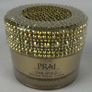 Sealed Prai 24K Gold Wrinkle Repair Creme 1.7 Oz 50 mL Rhinestone Jar New
